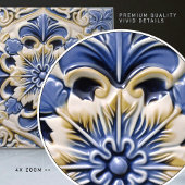 Carreau Indigo Azulejo Bleu Jaune Portugal Lisbonne