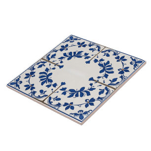 Carreau Indigo Azulejo Bleu Portugais Lisbon Botanique