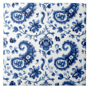 Carreau Indigo Azulejo Bleu Portugais Lisbonne Botanique