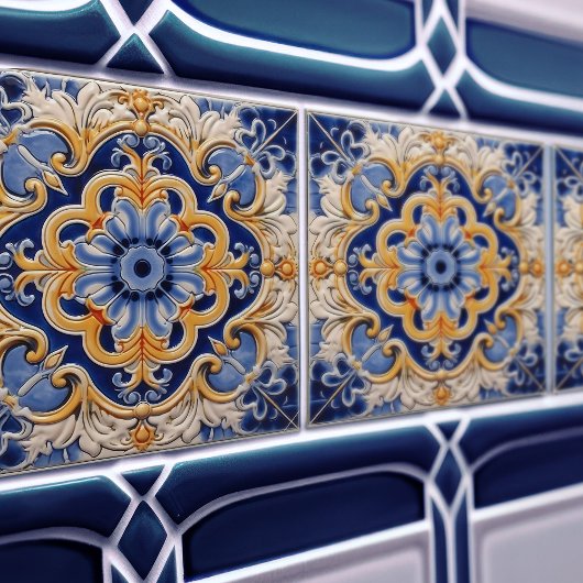 Carreau Indigo Azulejo Bleu Portugais Lisbonne Décor