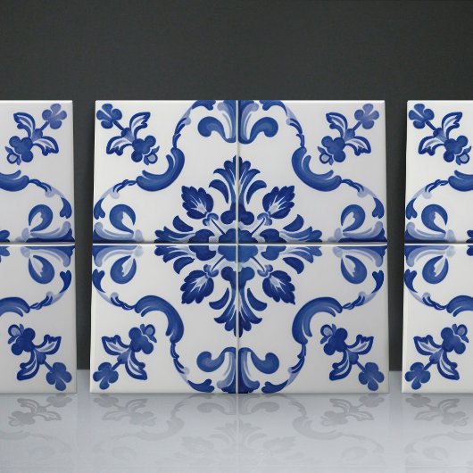 Carreau Indigo Azulejo Bleu Portugais Lisbonne Décor