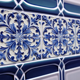 Carreau Indigo Azulejo Bleu Portugais Lisbonne Décoratif