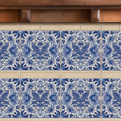 Carreau Indigo Azulejo Bleu Portugais Lisbonne Oiseaux