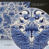 Carreau Indigo Azulejo Bleu Portugais Lisbonne Oiseaux