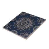 Carreau Indigo Azulejo bleu portugais Mandala décoratif (Côté)