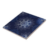 Carreau Indigo Azulejo bleu portugais Mandala décoratif (Côté)