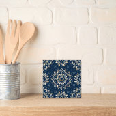 Carreau Indigo Azulejo bleu portugais Mandala décoratif