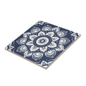 Carreau Indigo Azulejo bleu portugais Mandala décoratif (Côté)