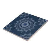 Carreau Indigo Azulejo bleu portugais Mandala décoratif (Côté)
