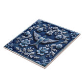 Carreau Indigo Azulejo Blue Portuguese Lisbon bird (Côté)