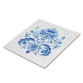 Carreau Indigo Azulejo Blue Portuguese Lisbon Botanical (Côté)