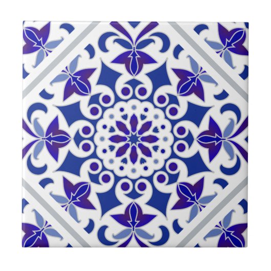 Carreau Indigo Azulejos Portuguese Blue and white tiles (Devant)