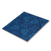 Carreau Indigo Blue Floral Faux Lace Motif (Côté)