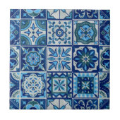 Carreau Indigo Blue Portugais Azulejo Lisbonne Décor (Devant)