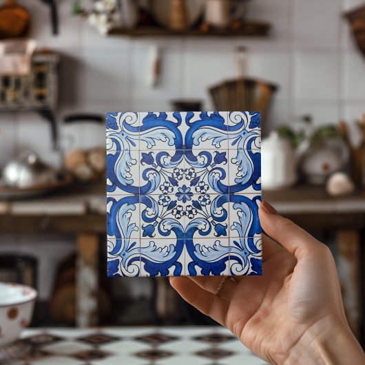 Carreau Indigo Blue Portugais Lisbonne Azulejo Décor