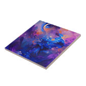 Carreau Indigo marine imaginaire dynamique art abstrait (Côté)