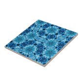Carreau Indigo Motif chinois Floral bleu (Côté)