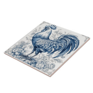 Carreau Indigo Rooster Azulejo Tiles