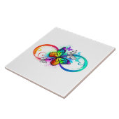 Carreau Infini lumineux avec papillon arc-en-ciel (Côté)