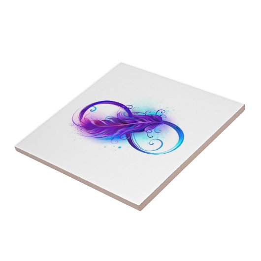 Carreau Infinity with purple feather (Côté)