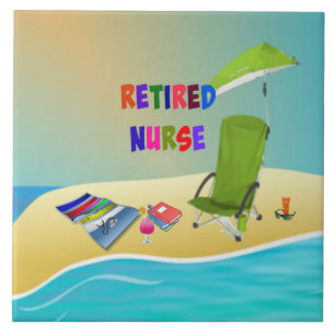 Carreau Infirmière à la retraite, Amusante au soleil,