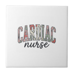 Carreau Infirmière cardiaque à motif floral de lettre univ