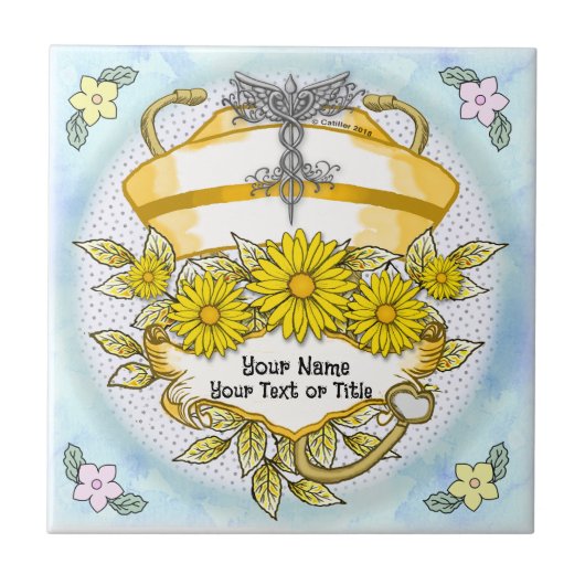 Carreau Infirmière Daisy caduceus (Devant)