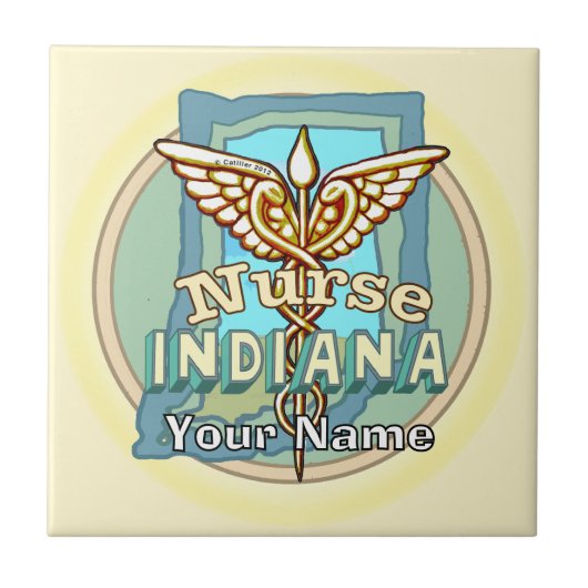 Carreau Infirmière de l'Indiana Caduceus  (Devant)
