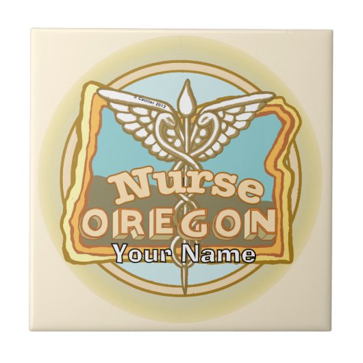 Carreau Infirmière de l'Oregon Caduceus (Devant)