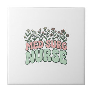 Carreau Infirmière en chirurgie florale vintage vector des