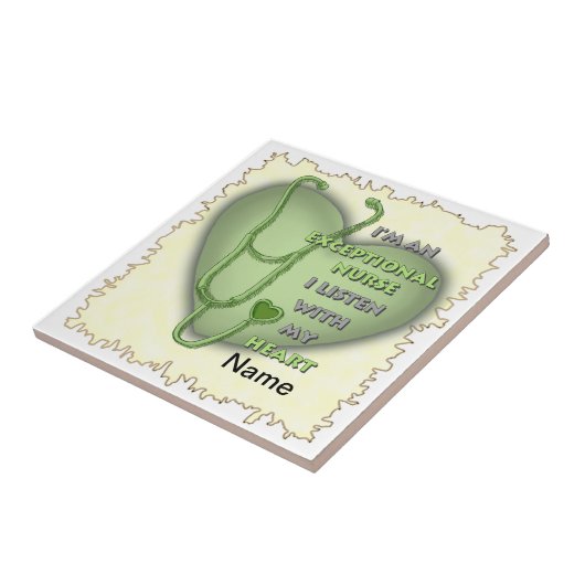 Carreau infirmière exceptionnelle du coeur vert (Côté)