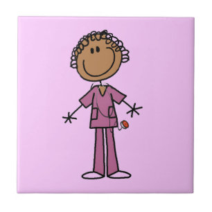 Carreau Infirmière féminine afro-américaine en bâtonnets