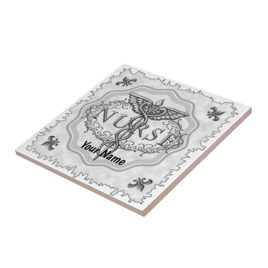 Carreau Infirmière Oval argenté (Côté)