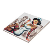 Carreau Infirmière tatouée pin-up (Côté)