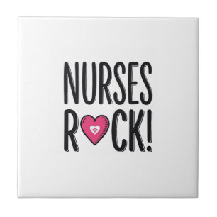 Carreau Infirmières Rock Design Vectoriel de Cœur d'Infirm