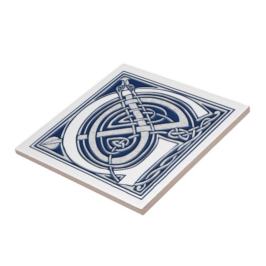 Carreau Initiale celtique G de dragon (Côté)