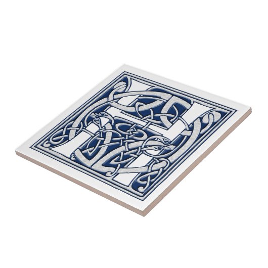 Carreau Initiale celtique H de dragon (Côté)