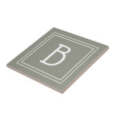 Carreau Initiale Monogrammée Moderne Simple Vert Sauge Bla (Côté)