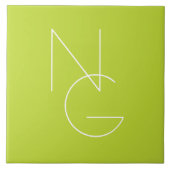 Carreau Initiales de chevauchement modernes 2 | Lime vert (Devant)