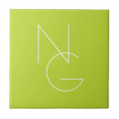 Carreau Initiales de chevauchement modernes 2 | Lime vert (Devant)