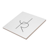 Carreau Initiales de chevauchement modernes 2 | Noir en bl (Côté)