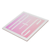 Carreau Initiales de couple | Gradation rose subtile (Côté)