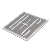 Carreau Initiales de couples ou autre texte | Blanc & Gris (Côté)