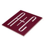 Carreau Initiales de couples simples | Blanc et bordeaux (Côté)