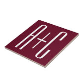 Carreau Initiales de couples simples | Blanc et bordeaux (Côté)