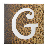 Carreau Initiales de monogramme Empreinte de léopard G (Devant)