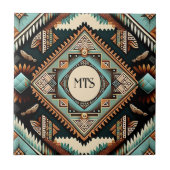 Carreau Initiales du Motif de Boho occidental (Devant)