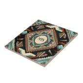 Carreau Initiales du Motif de Boho occidental (Côté)