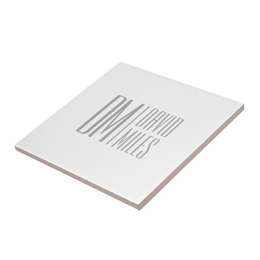 Carreau Initiales et logo de nom gris minimal et moderne é (Côté)