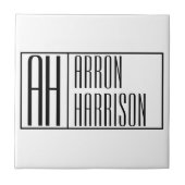 Carreau Initiales minimes modernes et logo de nom (Devant)